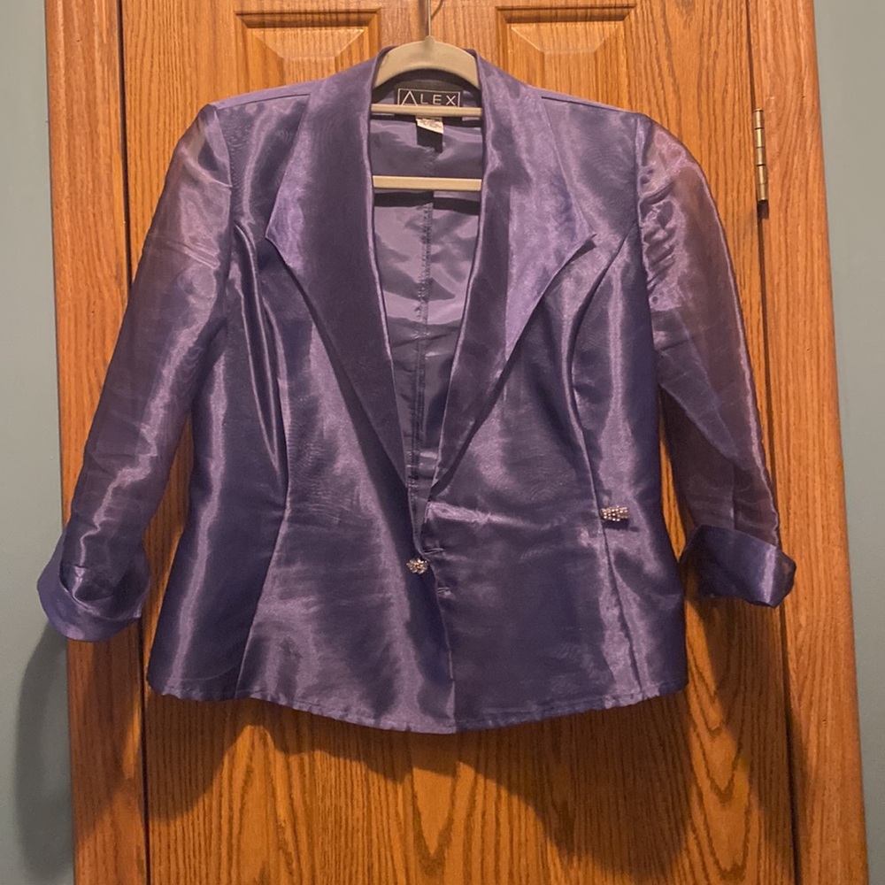 Alex evenings size M purple jacket